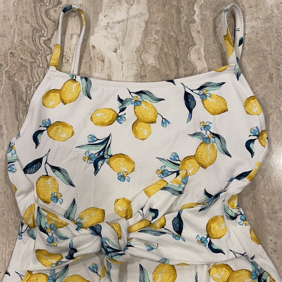 🍋  lemon Straight Neck textured One Piece NWOT - Picture 6 of 16